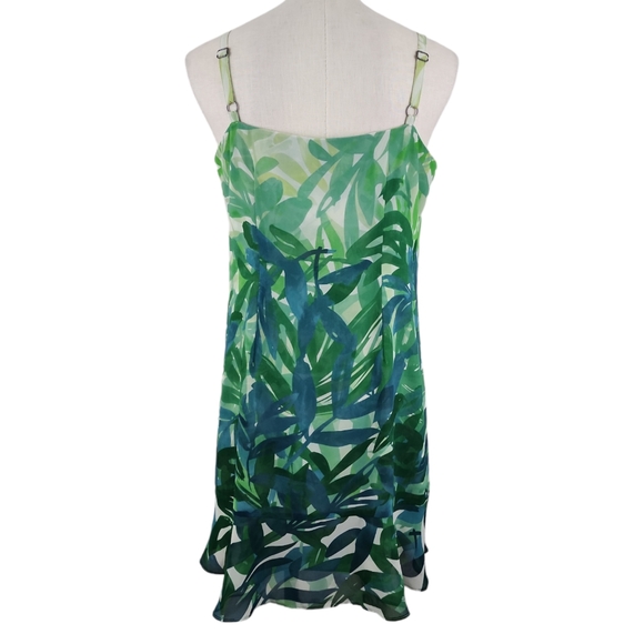 CAbi Green Fond Castaway Tropical Dress M Spaghetti Strap - Picture 2 of 5